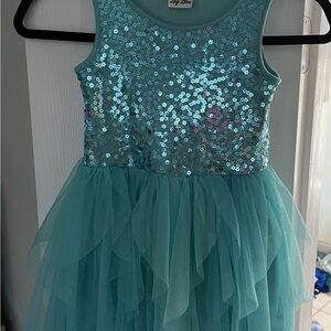 Lily Bleu Sparkling Teal Sequin Dress